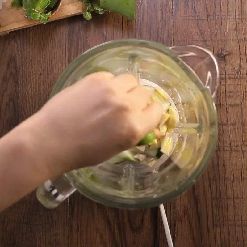 Step 2 Blend and Strain Ginger and Cucumber Juice