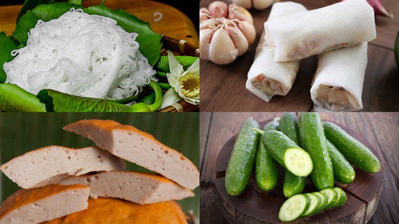 Ingredients for spring roll dish