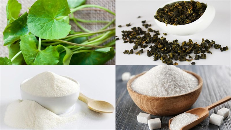 Ingredients for pennywort milk tea