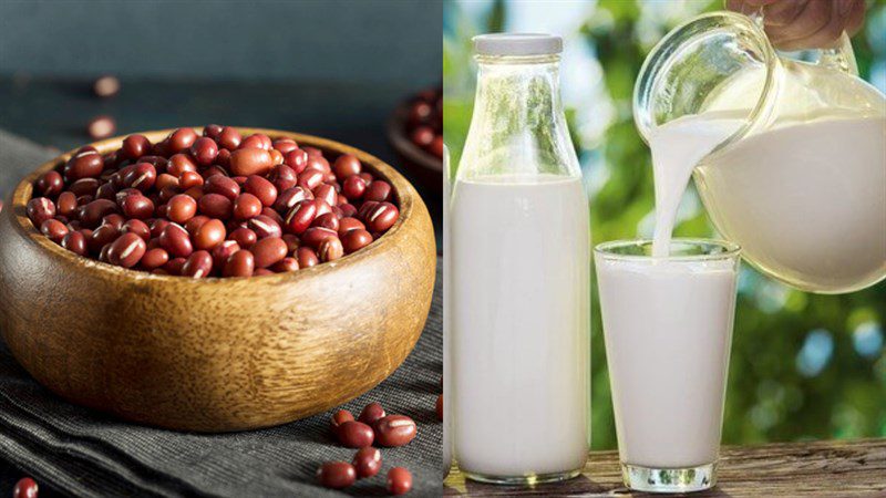 Ingredients for red bean milk dish