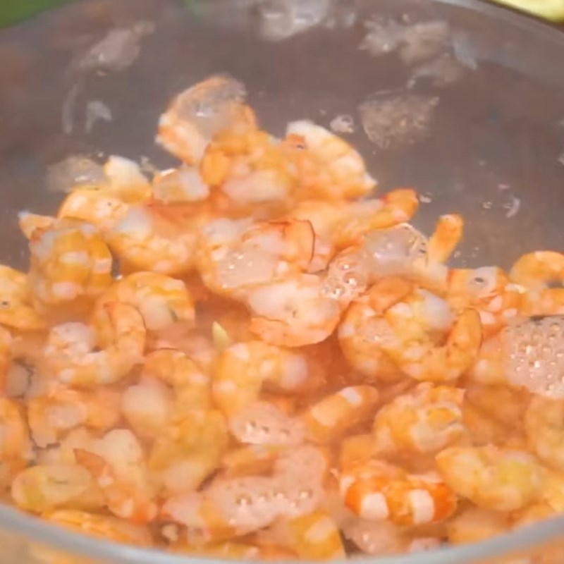 Step 1 Prep the shrimp for Shrimp Celery Salad with mayonnaise sauce