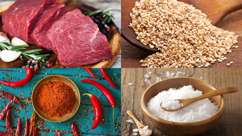 Ingredients for the dish 5 ways to make fried beef