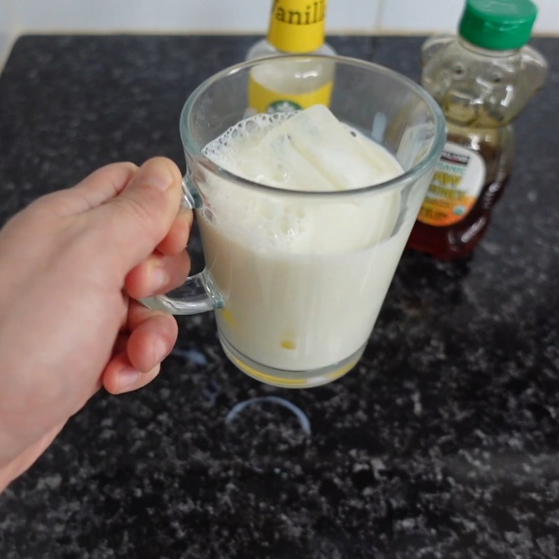 Step 2 Brew coffee with milk and honey Milk honey coffee