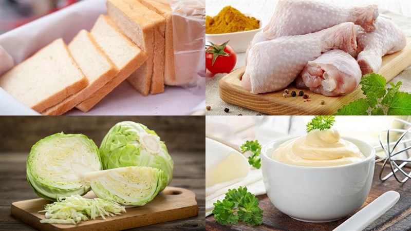Ingredients for 3 chicken sandwich dishes