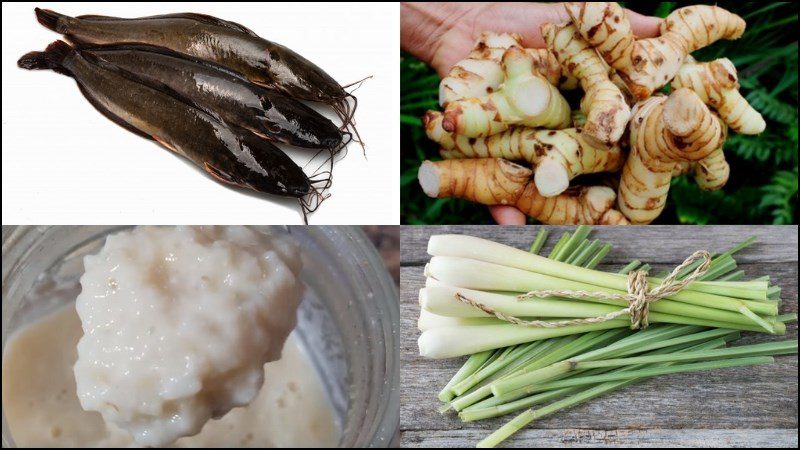 Ingredients for braised catfish with galangal