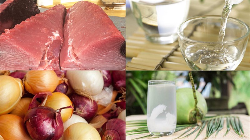 Ingredients for ocean tuna dipped in vinegar