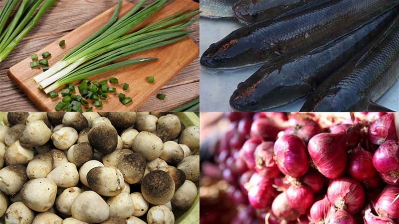 Ingredients for the dish of fish cake soup
