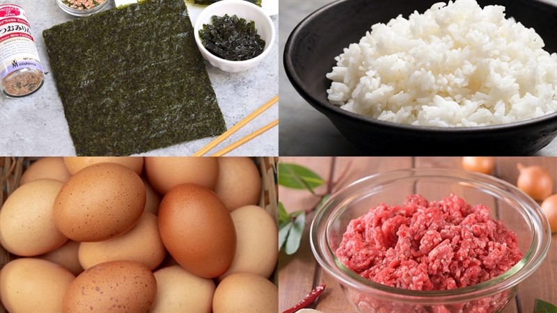 Ingredients for the dish 2 ways to make fried egg kimbap