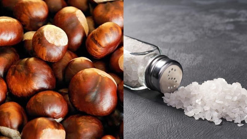 Ingredients for roasted salted chestnuts