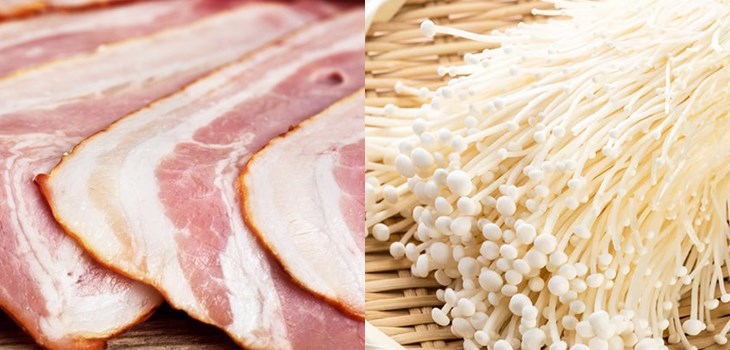 Ingredients for the dish of bacon rolls