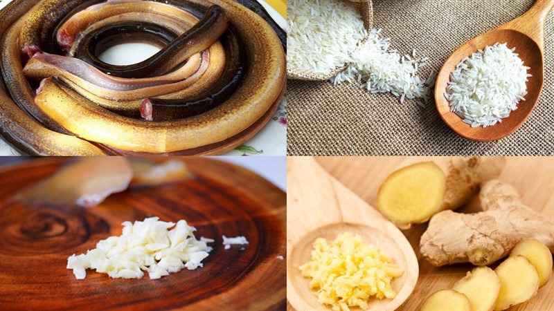 Ingredients for Singapore eel porridge