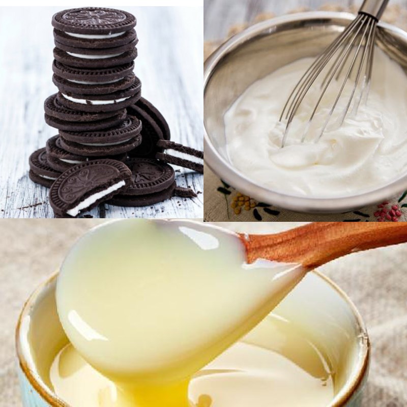 Ingredients for Oreo ice cream dish