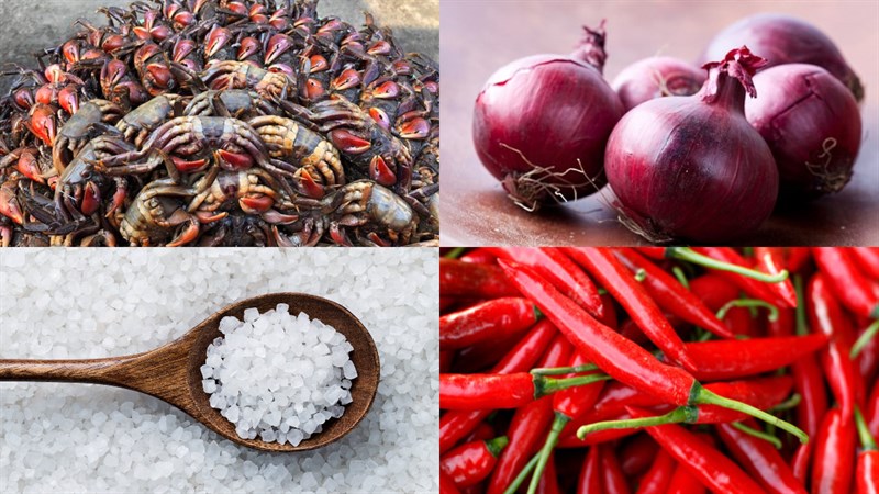 Ingredients for spicy salted crab dish