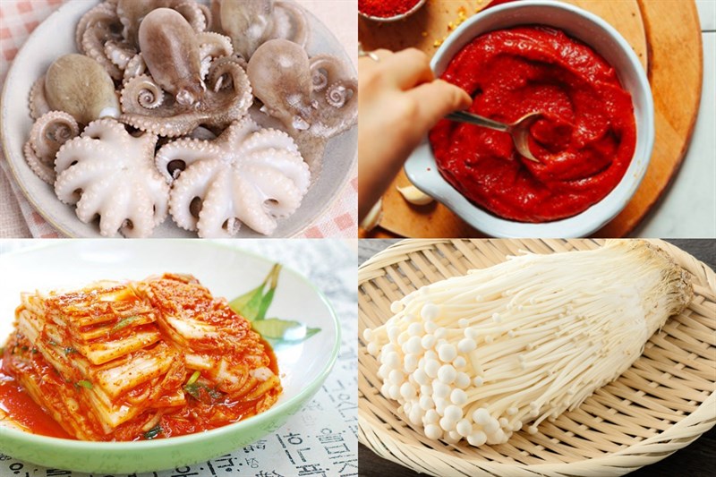Ingredients for octopus hot pot