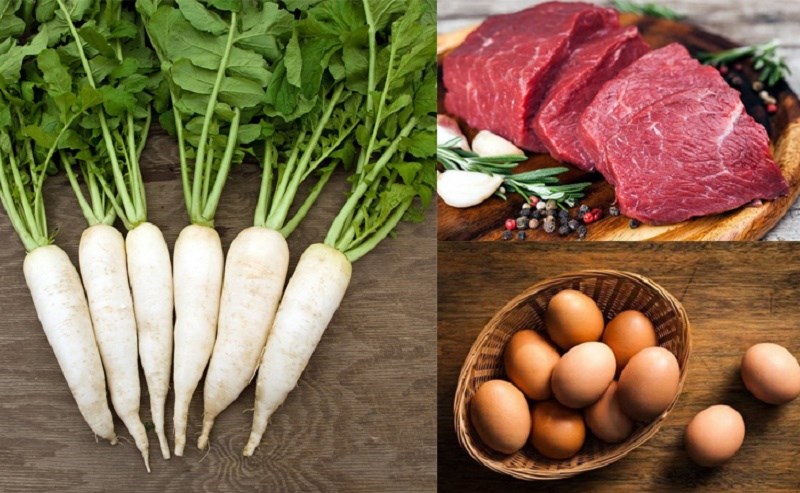 Ingredients for turnip cake