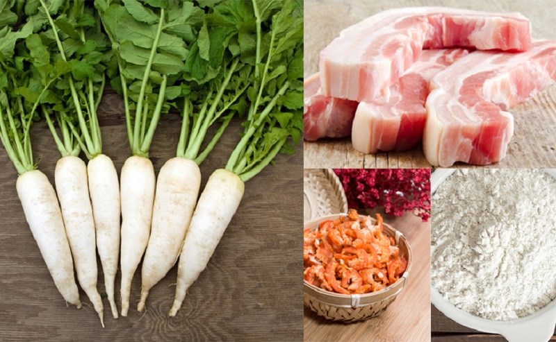 Ingredients for radish cake