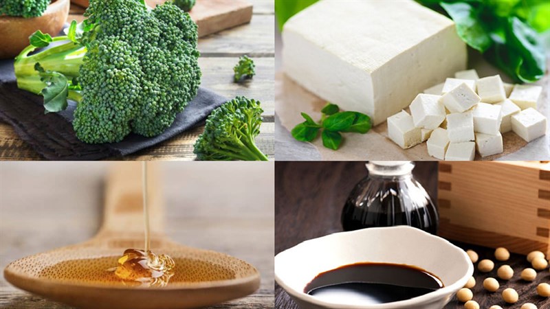 Ingredients for the dish 2 ways to make stir-fried broccoli with chicken and stir-fried tofu