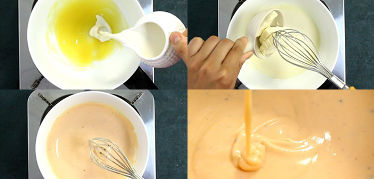 Step 3 Make cheese sauce Fried chicken with cheese sauce