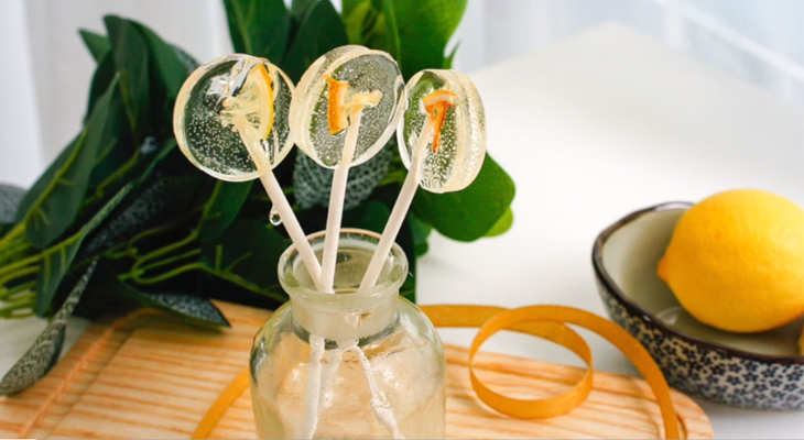 Step 5 Final product Candy lollipop with lemon and ginger