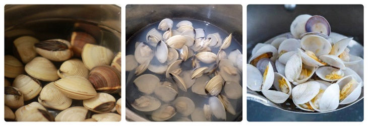 Step 2 Boil and Marinate Clams Stir-fried Eggs with Clams