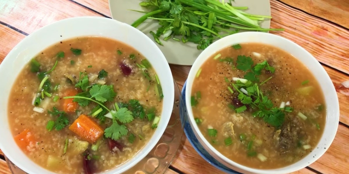 2 ways to cook rice porridge with pork ribs vegetables and soft delicious green beans appealing simple 09995
