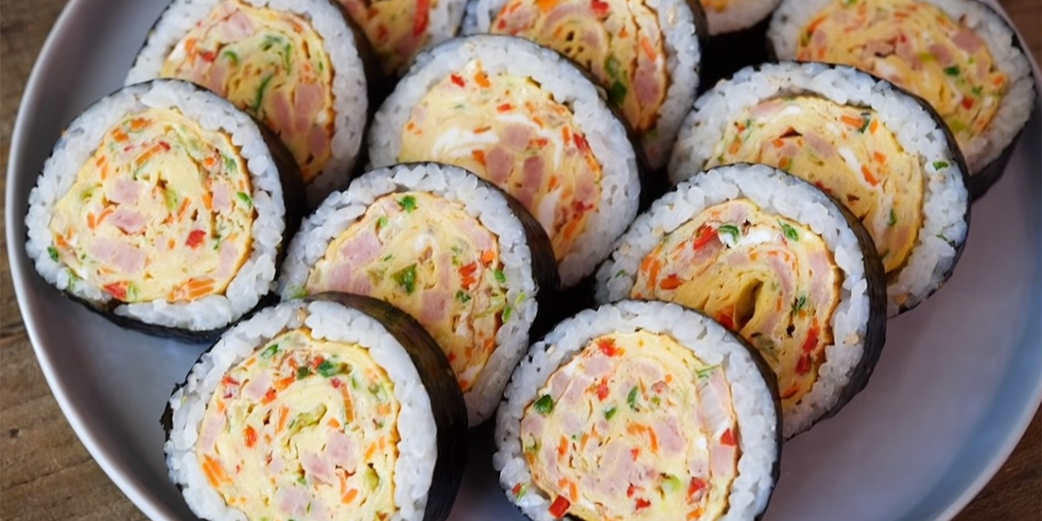 2 ways to make fried egg kimbap simple delicious mouth watering hap 05700