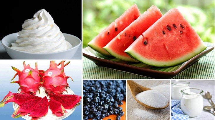 Ingredients for dragon fruit ice cream