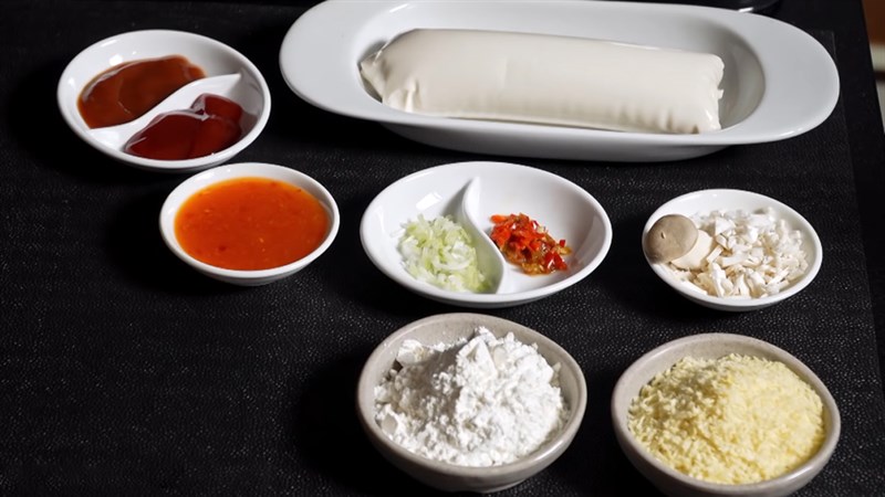 Ingredients for the two dishes of crispy fried tofu