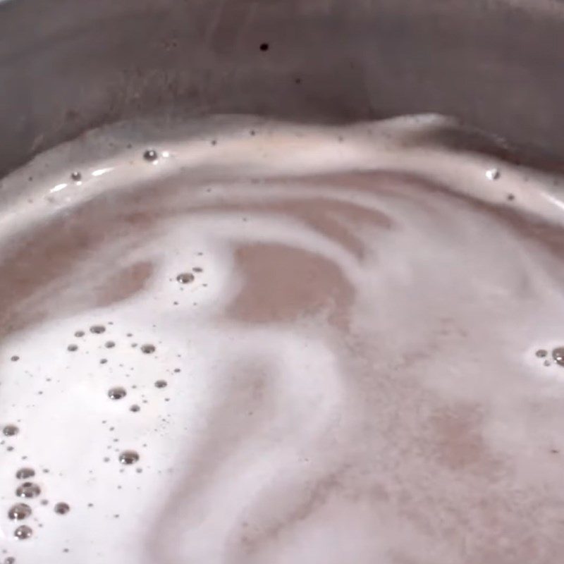 Step 4 Cook milk Red bean milk