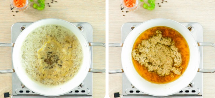 Step 2 Filter the crab and cook crab soup Crab cake