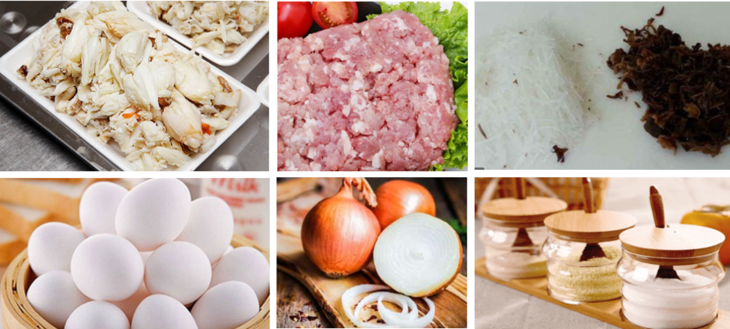 Ingredients for crab meat cake