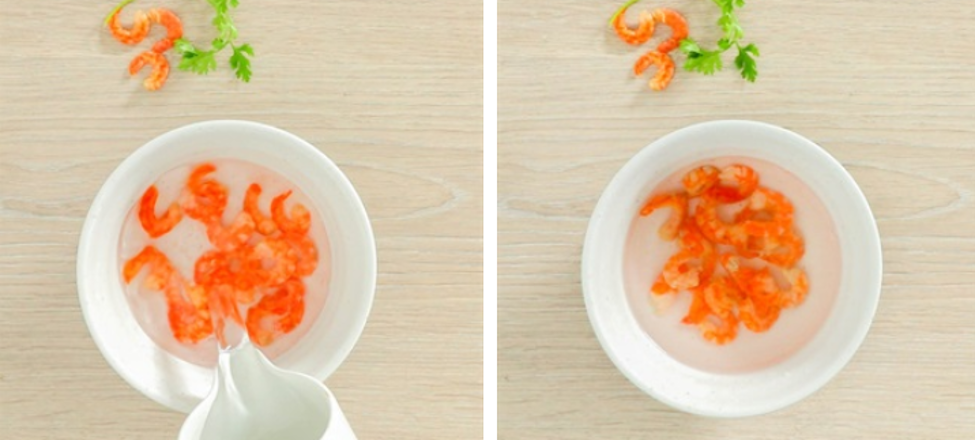 Step 1 Prepare dried shrimp for Freshwater Crab Cakes