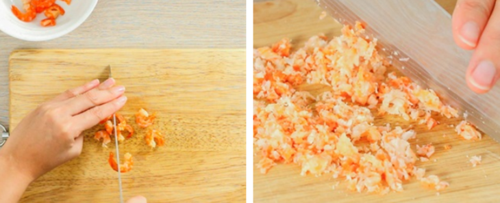 Step 1 Prepare dried shrimp for Freshwater Crab Cakes