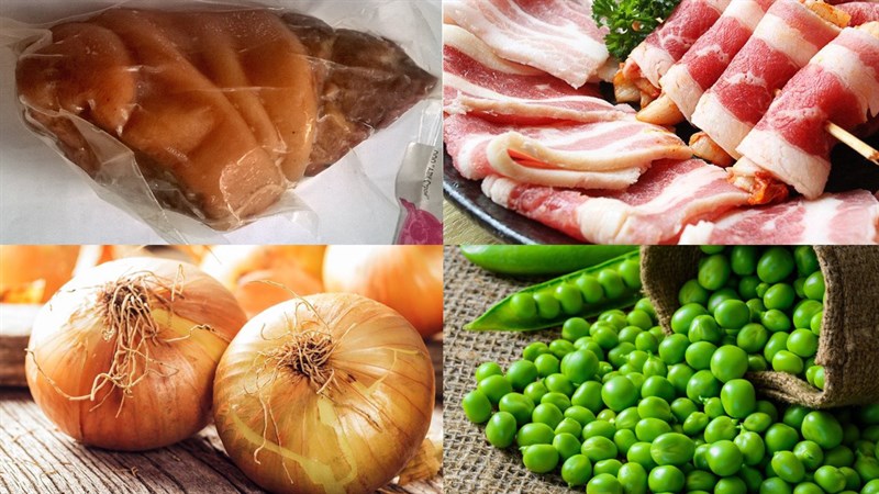 Ingredients for 3 ways to make pea soup