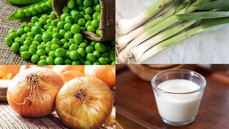 Ingredients for 3 ways to make pea soup