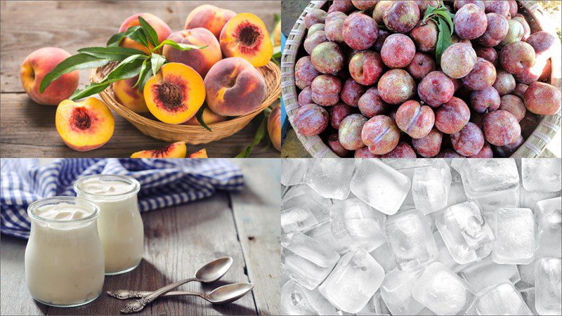 Ingredients for peach smoothie