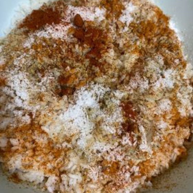 Step 2 Mix the rice for Duck Sausage Fried Rice