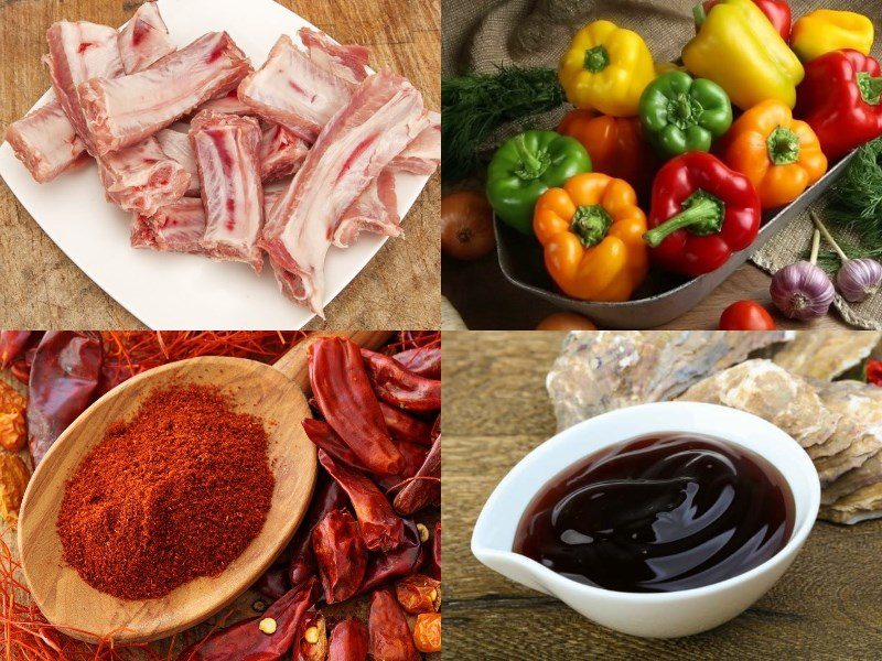Ingredients for baked ribs dish