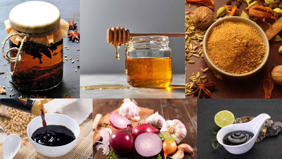 Ingredients for grilled meat marinade sauce