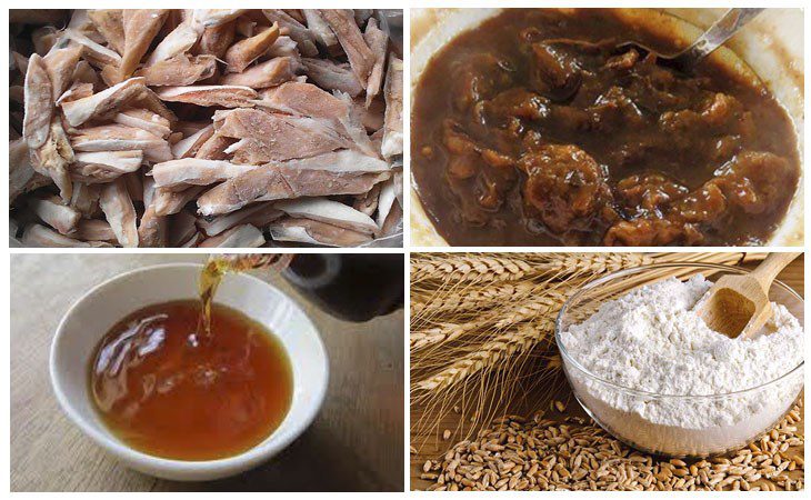 Ingredients for the dish 2 ways to make fried salmon fins with tamarind sauce and fried garlic chili