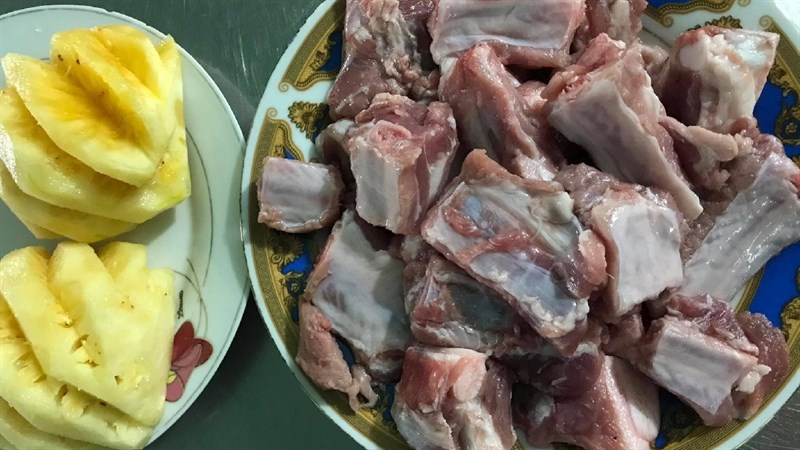Ingredients for the dish Braised Ribs with Pineapple