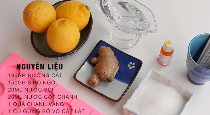 Ingredients for 2 ways to make lollipops, ginger lemon lollipop