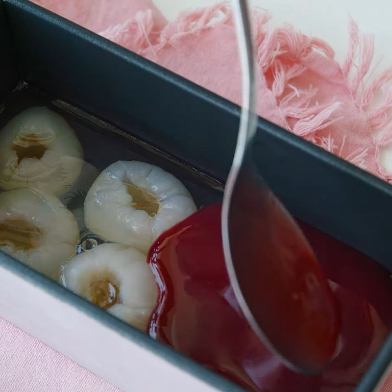 Step 5 Making Raspberry Jelly - Lychee Panna Cotta