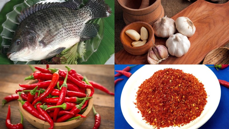 Ingredients for dried tilapia dish