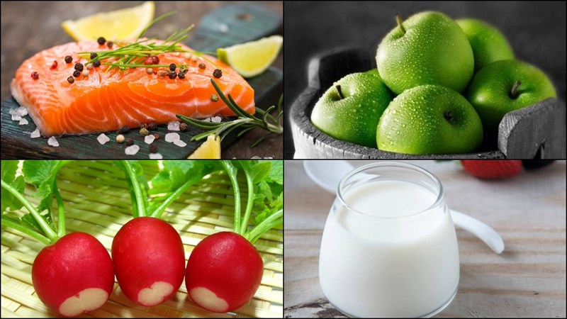 Ingredients for salmon salad mixed with vinegar and salmon salad mixed with yogurt