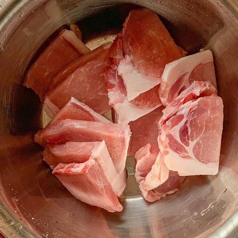 Step 1 Marinate the meat Salt and Chili Fried Pork