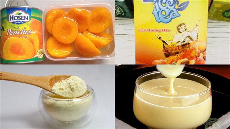 Ingredients for the dish 2 ways to make peach jelly tea