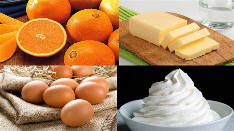Ingredients for orange cheese tart