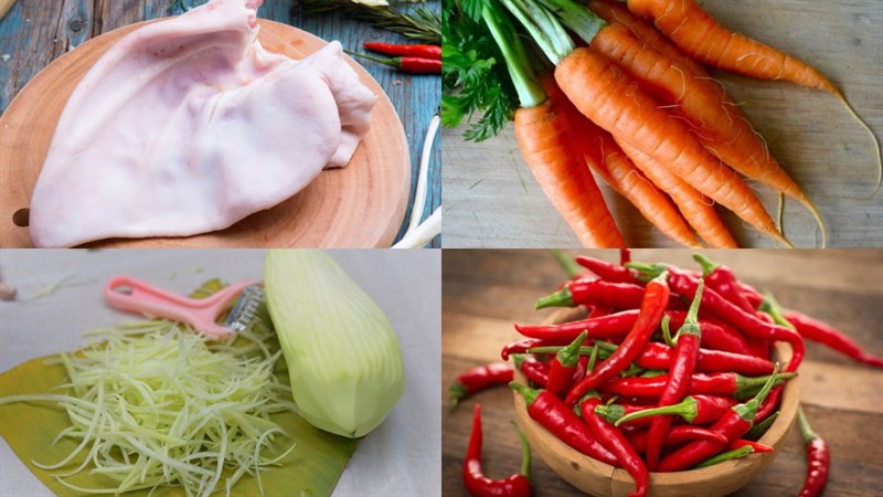 Ingredients for Thai sauce pig ear dish