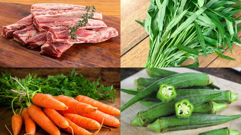 Ingredients for beef rib hot pot